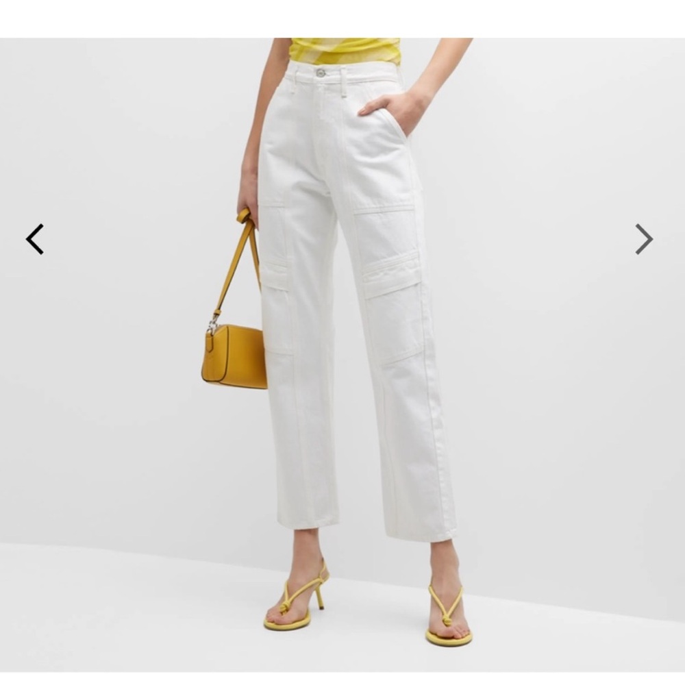 Agolde Cooper Relaxed Straight Cargo Jeans Color Milkshake/Ivory